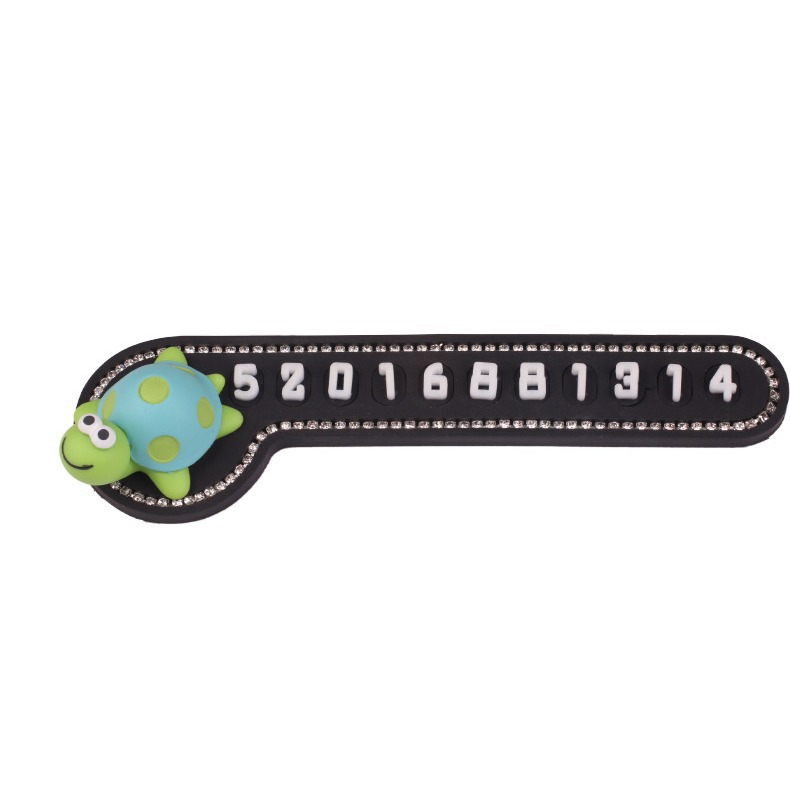 Tarjeta de estacionamiento temporal para automóvil, pequeña tortuga creativa, teléfono móvil, número de teléfono, teléfono móvil, decoración del dispositivo de retención de números