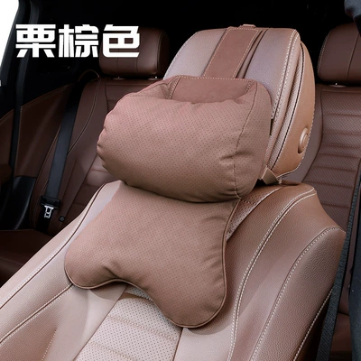 Driver's Headrest, Headrest - 2027-double-core-pillow-chestnut-brown-1-piece