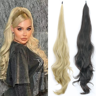 Cross-Border European and American Wig 32-Inch Long Curly Hair High-Temperature Silk Magic Wand Ponytail for Women Wrap-Around High Ponytail Braid