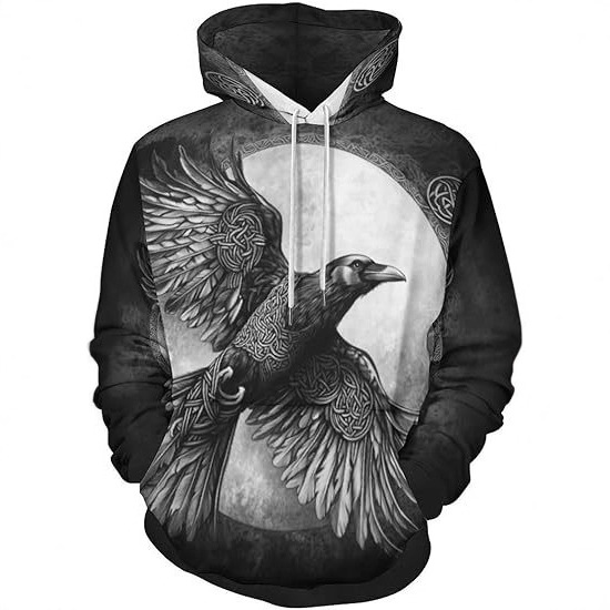 3D Digital Printing Sweater Men's Heat Transfer Full Print Hoodie Three-dimensional Eagle Copywriting Jacket_voghion.com