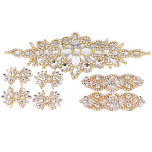High-end luxury Rhinestone Wedding dress waist seal White Belt hand-stitched crystal diamond bridal accessories
