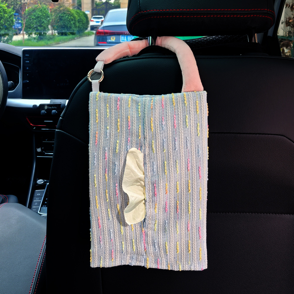 Creativa pequeña tela de viento fragante cargada servilletas caja de servilletas para automóviles colgantes caja de servilletas ajustable servilletas image 13
