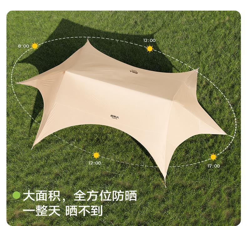 Primitive-Style New Quick-Open Canopy Tent for Outdoor Camping 2025 New Model Camping Sunshade with Black Glue Coating New Style Sun Shelter