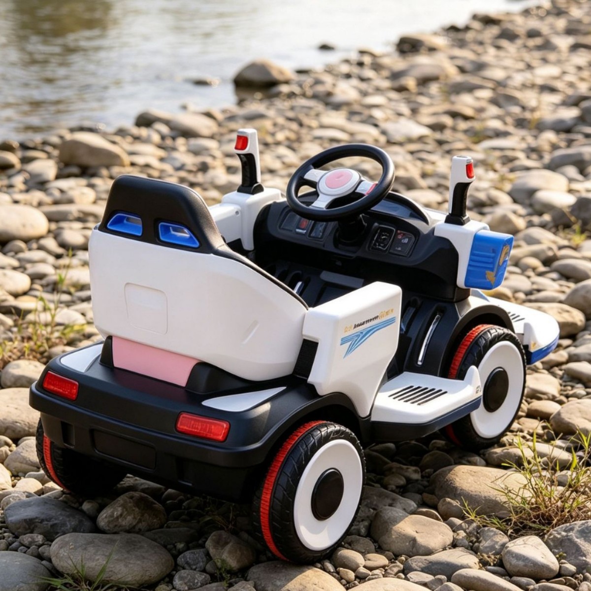Coche de Choque Eléctrico Infantil de Plástico con Iluminación, Música, Burbujas y Control Remoto para Plazas Comerciales