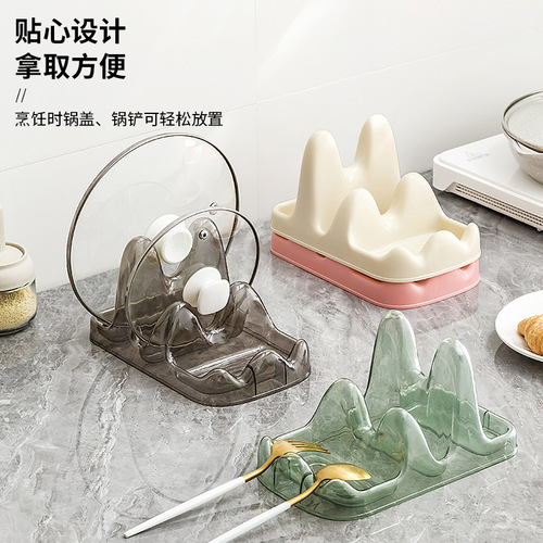 Pot lid rack sitting kitchen countertop with water tray household pot lid chopping board storage rack spatula spoon storage rack