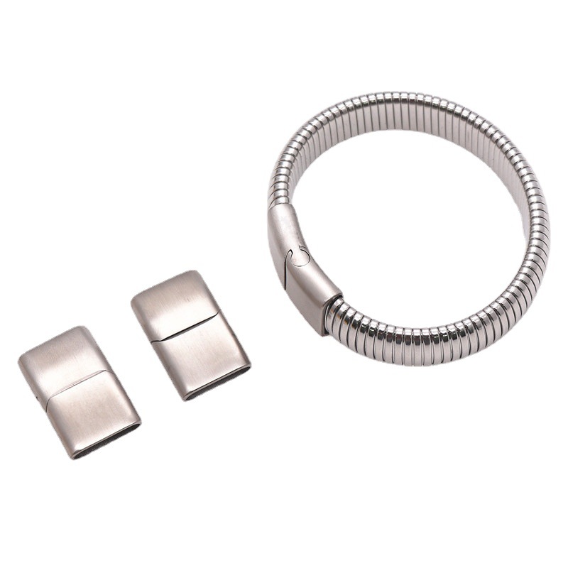 Matte rectangular magnetic elastic woven bracelet stainless steel, accessory, DIY