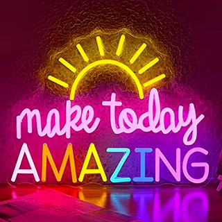字母make today amazingUSB可调光LED霓虹灯礼物标志派对装饰