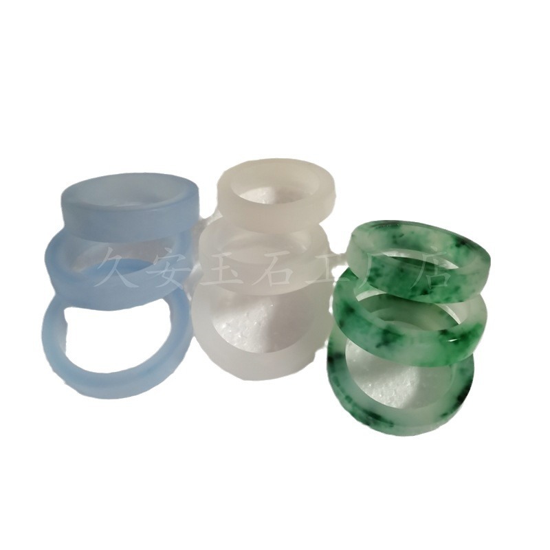 석영암 옥 떠있는 꽃 팔찌 흰색 팔찌 하늘색 거친 팔찌 옥 옥 액세서리 광택이 없는 거친