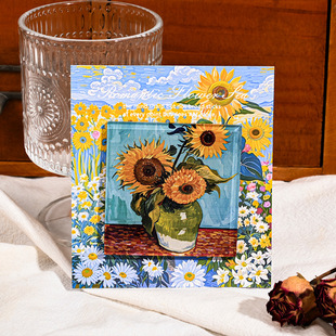 Creative Oil Painting Van Gogh Starry Night Sunrise Impression Scandinavian Ins Art Magnet Decoration World Famous Painting Refrigerator Magnet