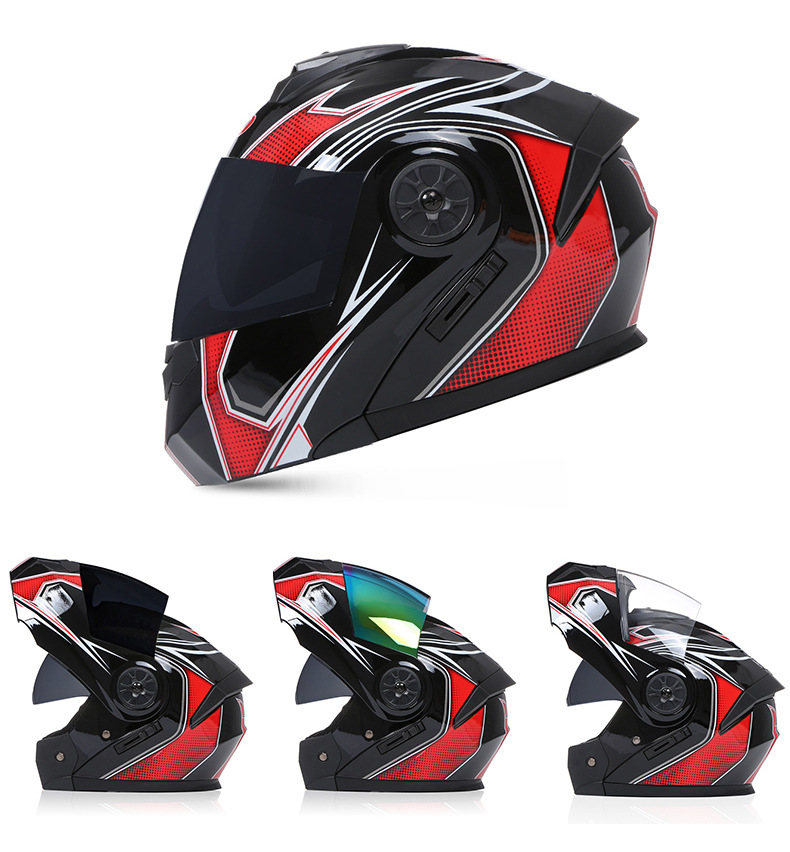 Bld Wholesale Motorcycle Full-Face Helmets, Electric Vehicle Helmets, Dual-Lens Flip-Up Helmets, Riding Half Helmets, Exclusively for Cross-Border Sales