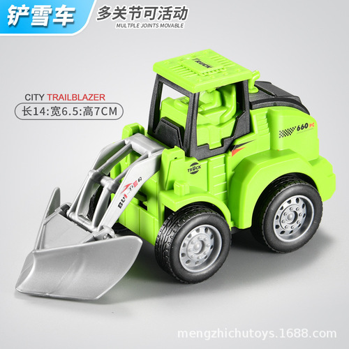Children's toy engineering vehicle boys and girls press inertia excavator sliding simulation model bulldozer placed at the night market