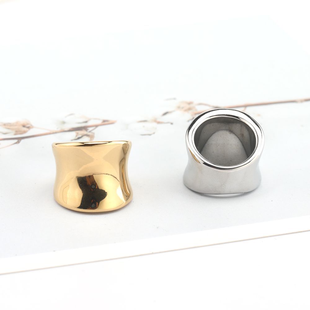 Lady Style Real Gold Plated Geometric 304 Stainless Steel Lady Waterproof Non Tarnish Rings