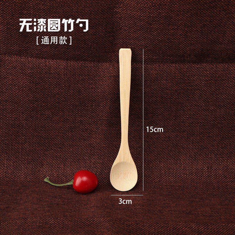 15x3 도색되지 않은 둥근 대나무 숟가락 1
