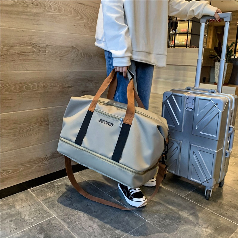 Travel Bag for Short Trips, Men's and Women's Luggage Storage Bag, Large Capacity, Independent Shoe Compartment, Suitable for Business Trips, Can Be Attached to a Trolley Suitcase Travel Bag for Short Trips, Men's and Women's Luggage Storage Bag, Large Capacity, Independent Shoe Compartment, Suitable for Business Trips, Can Be Attached to a Trolley Suitcase