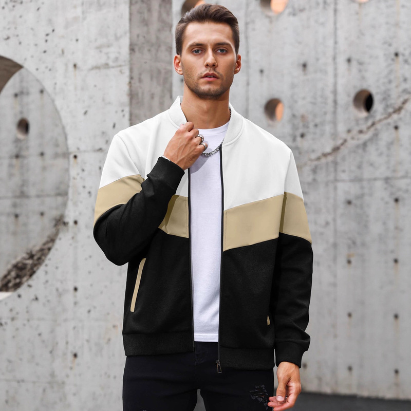 Aliexpress Popular Men's Casual Fashion Colorful Windproof Flight Jacket Zipper Street Style Breathable Harajuku Top