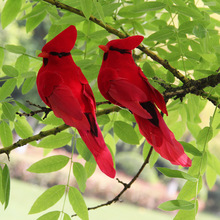 2pcs Simulation Feather Birds with Clips for Garden Lawn跨境