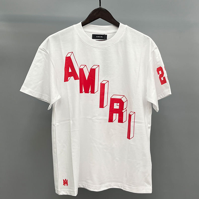 Amiriアメリカ潮牌高街男女カップル同項ゆるい半袖tシャツ夏薄い丸襟半袖|undefined