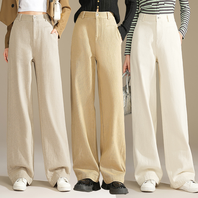 专柜品质女装天丝羊毛裤子时尚宽松阔腿裤高腰减龄显瘦垂感休闲裤