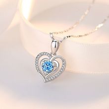 999纯银项链女简约心形吊坠首饰网红潮生日老婆情人节礼物送女友