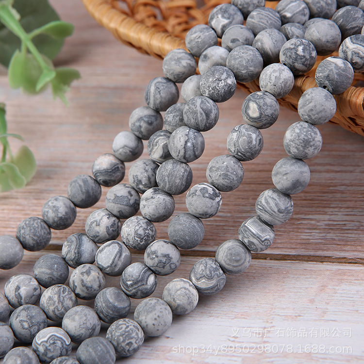 Natural matte map stone matte beads loos...