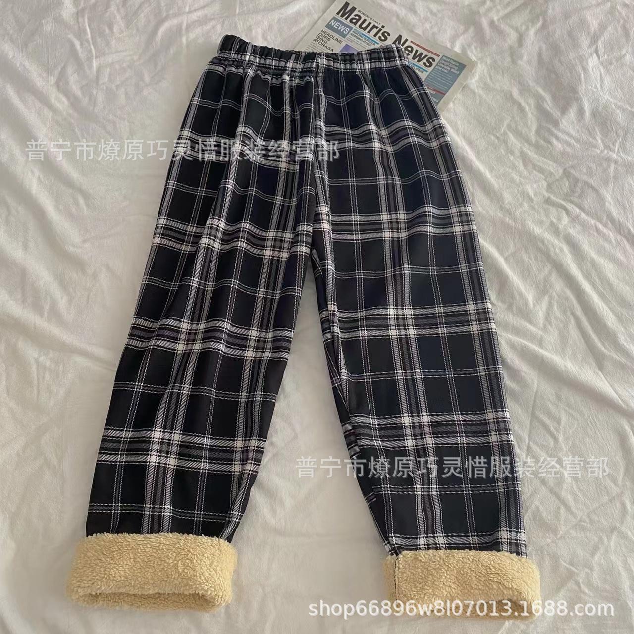 Pantalones de pijama de franela de coral de dibujos animados, pantalones de pijama de hombre, pantalones de invierno de otoño de mujer, pantalones caseros