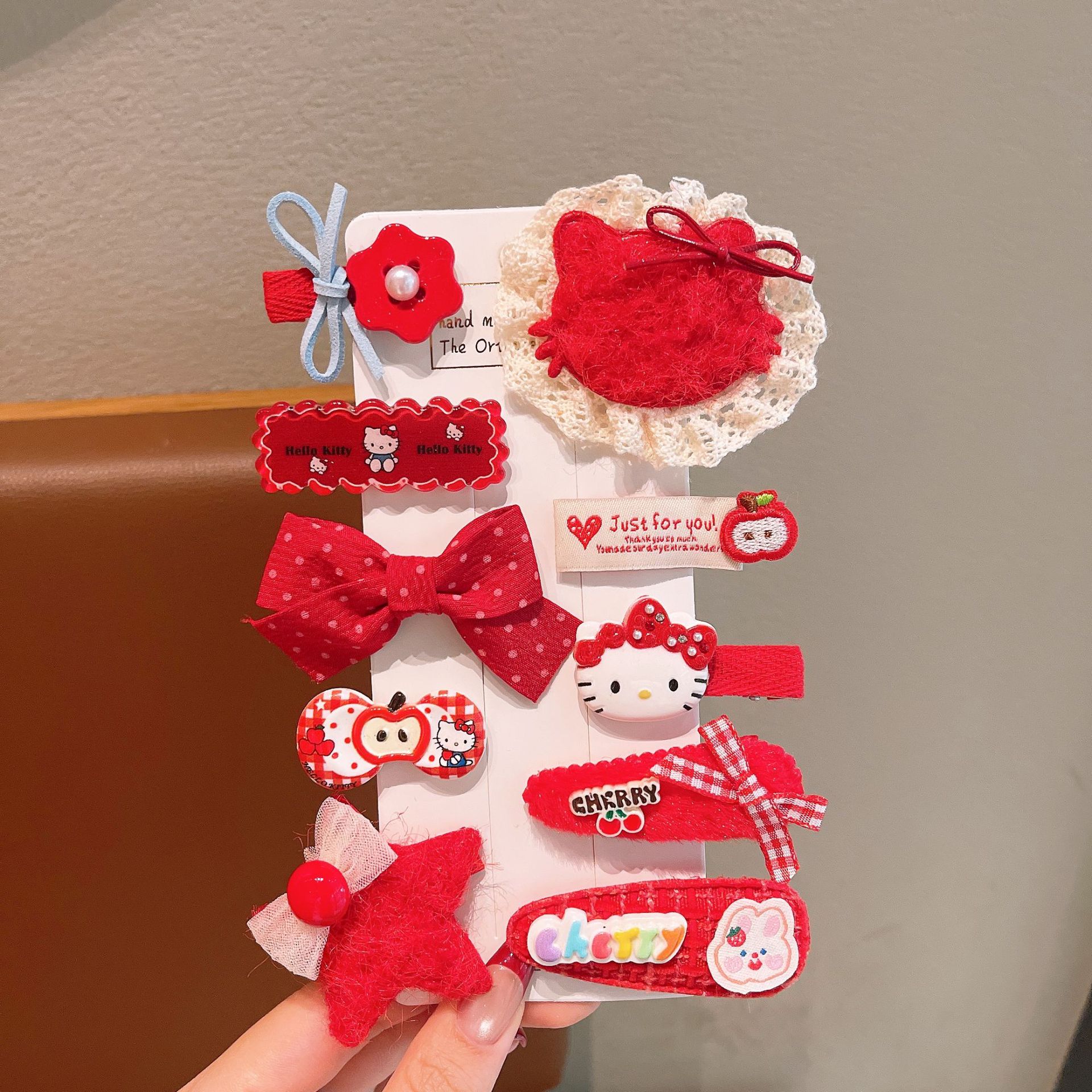 Año Nuevo Caballo arco rojo pinzas de cabello para niños Año Nuevo Fiesta de Año Nuevo pinzas de cabello para mujeres bebés lindos pinzas de cabello rotas BB