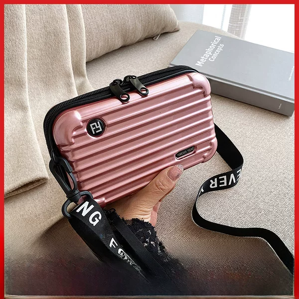 New Korean Style Large-Capacity Cross-Body Multifunctional Hard Shell Pc Cosmetic Bag Mini Suitcase Women's Portable Cosmetic Bag