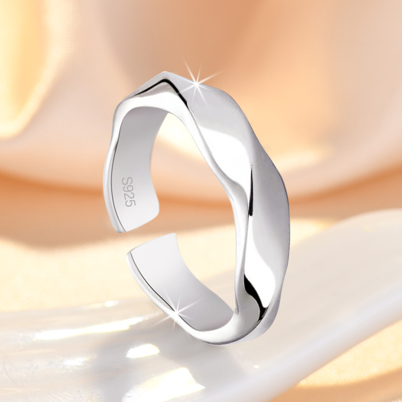 日韩版光面几何形开口戒指女款简约气质百搭指环网红直播货源批发