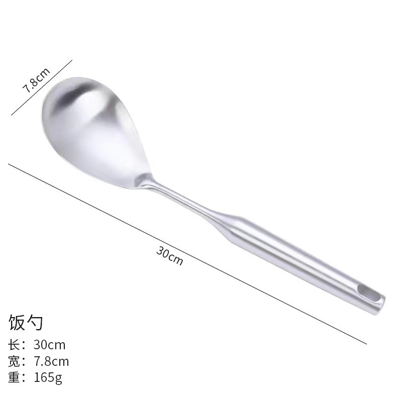 Espátula de acero inoxidable, espátula para cocinar, espátula de mango largo, cuchara para cocinar, cuchara para freír, espátula de acero inoxidable, colador, utensilios de cocina domésticos