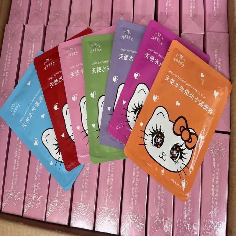 正品萌菲洛凯蒂猫八色卡通面膜新款补水保湿可爱网红同款星星眼|undefined
