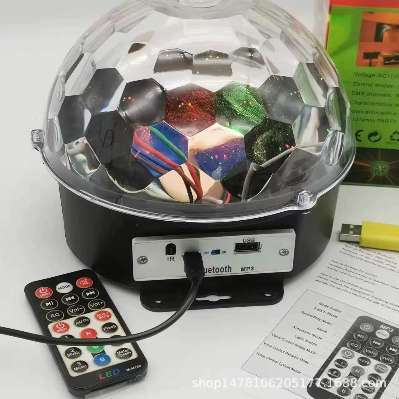 Настольная лампа, колонки, мигающие огни, 6 цветов, Bluetooth
