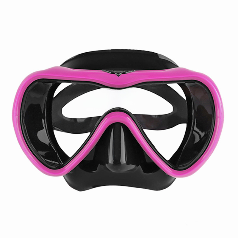 Adult single lens anti-fog film tempered glass liquid silicone snorkeling mask Diving goggles Deep diving goggles_desvips.com