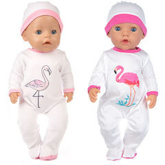 Cross-border best-selling cartoon animal white onesie 18-inch American girl doll clothes dress-up doll clothes accessories