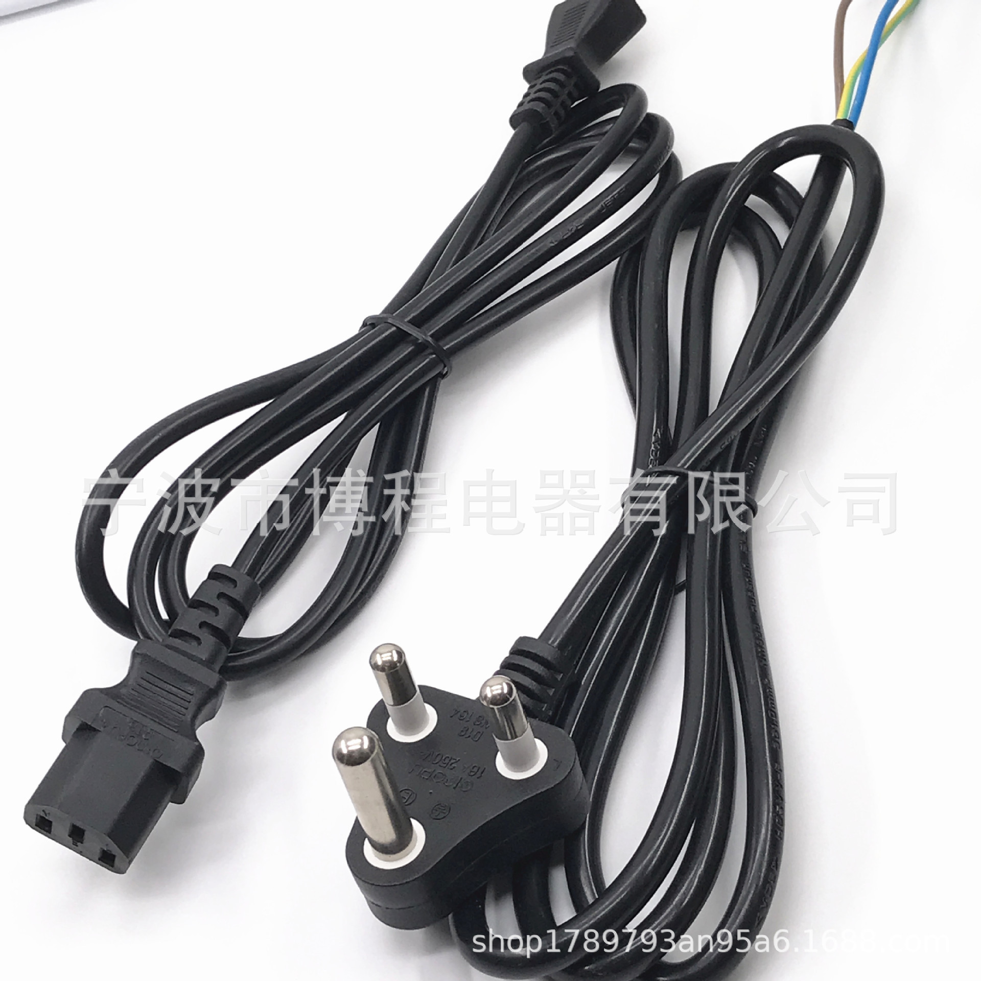 电器用南非电源线 大小南非印度三芯插头线16A非洲插头大南非铜脚
