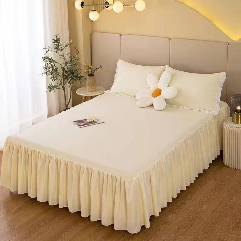 Solid Color Skin-Friendly Bed Skirt, Simmons Protective Cover, Fitted Sheet Style, Anti-Slip Protective Cover, Dust-Proof, Free Shipping Cross-Border