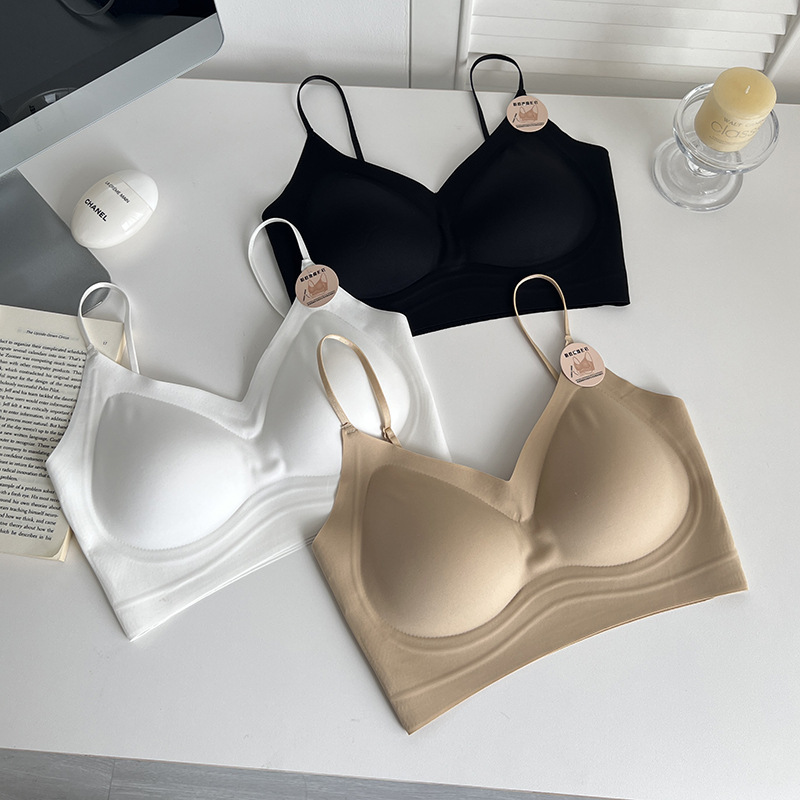 胸パッド付き女性用インビジブルシームレス下着、大きなバックレス、胸を包み込む、美しい背中のサスペンダー、ヌードホットガールブラ|undefined