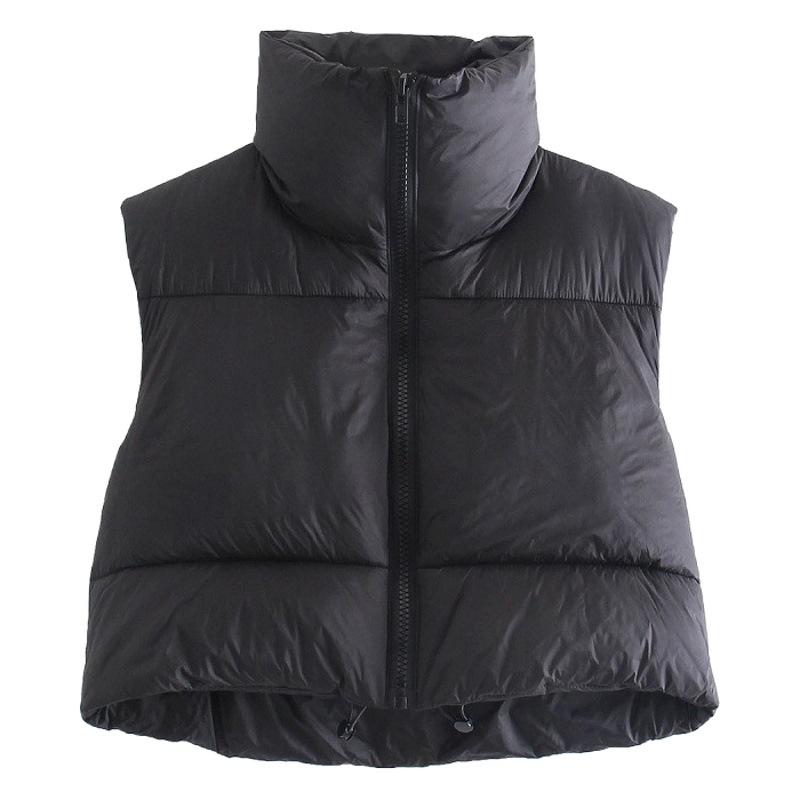 En stock Chaleco de algodón de estilo europeo y americano de las mujeres de invierno collar de pie engrosado Chaleco de algodón sin mangas abrigo de pan Chaleco de las mujeres al por mayor image 1