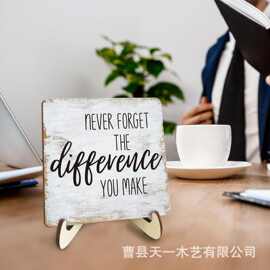 跨境新品木质桌面摆件乡村办公室家居分层可组装立牌装饰木质品