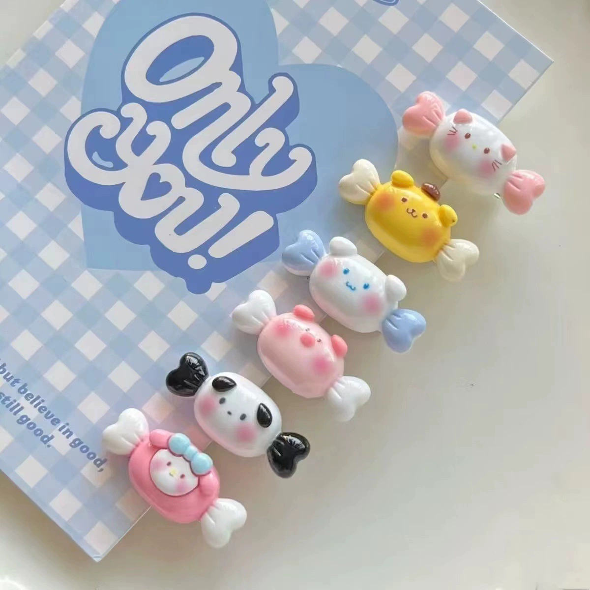 Набор аксессуаров для волос (Hello Kitty) — 10 штук милых японских мультяшных заколок, шпильки и резинки, розовый