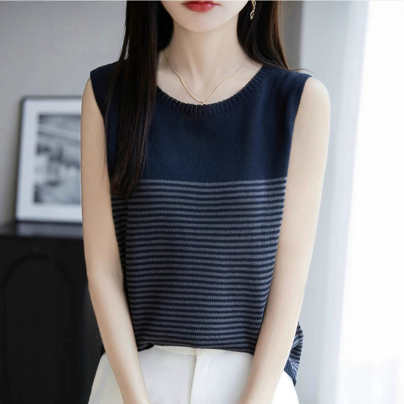 Льняная трикотажная майка из тенселя, женская внутренняя одежда, летняя верхняя одежда, модная нижняя рубашка в иностранном стиле, свободная футболка, топ