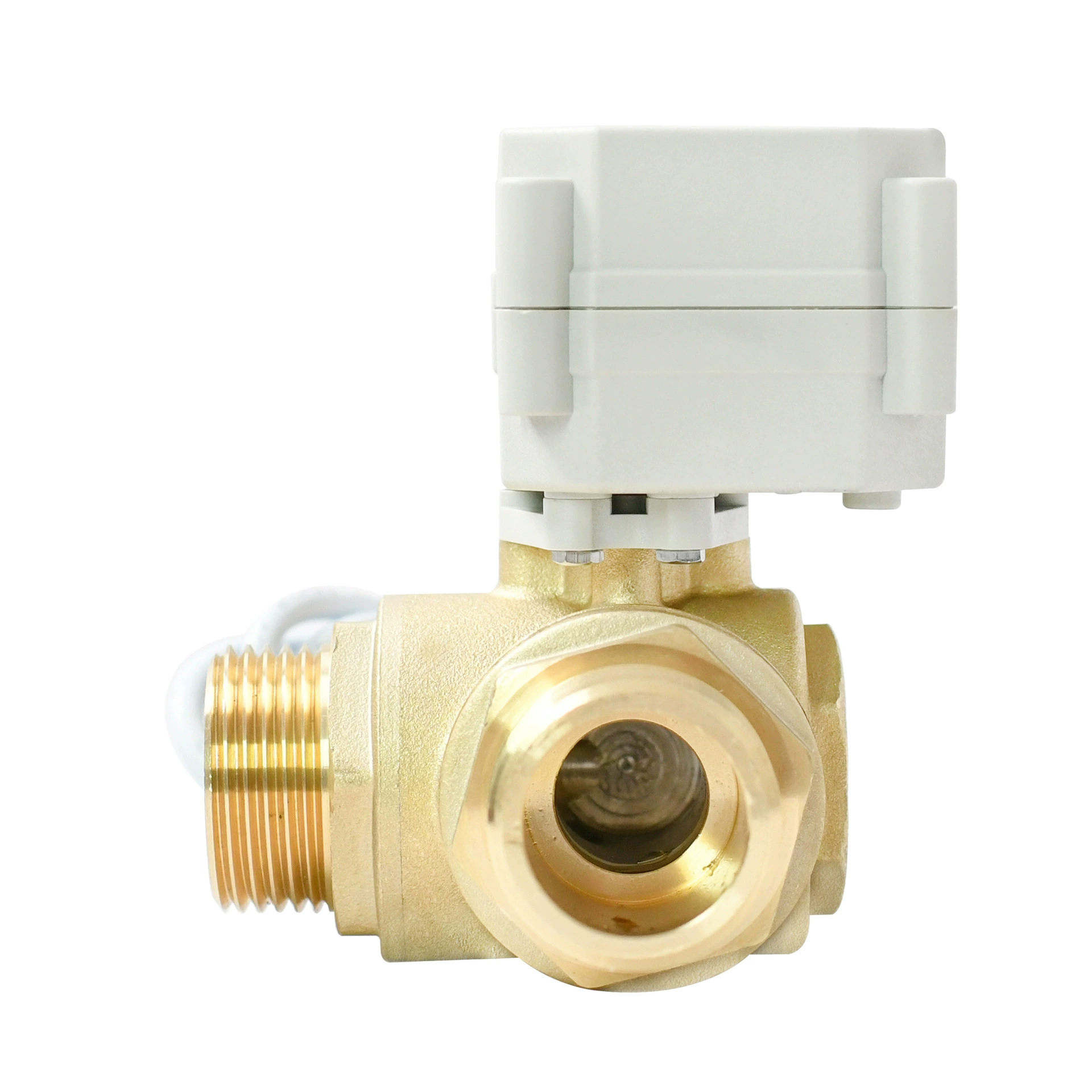 TONHE 1inch Микроэлектрический шаровой клапан горизонтальный тип T/L латунный внешний провод с резьбой трехходовой электрический шаровой клапан dn25