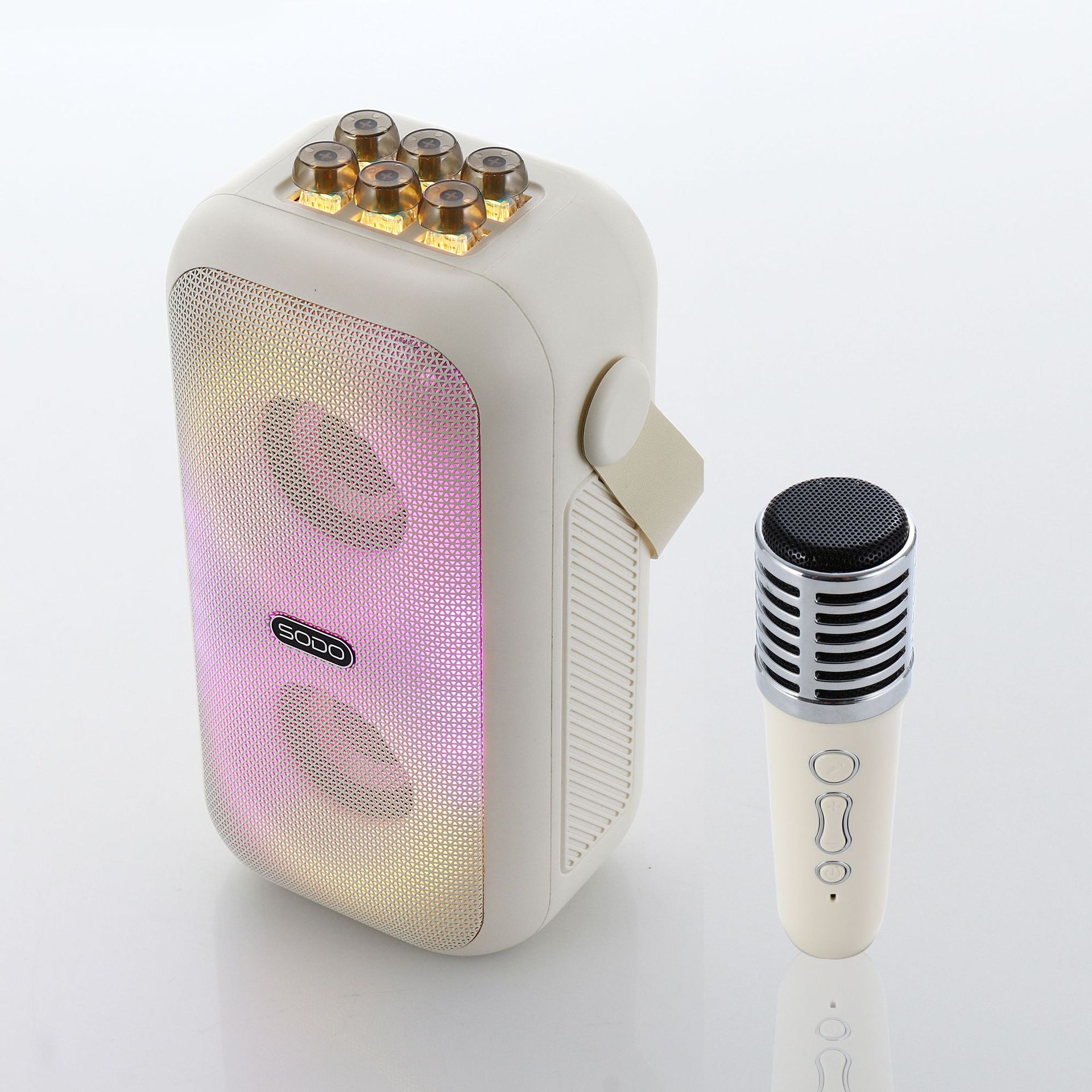 Manufacturer Direct Sales Colorful Multi-functional Wireless Karaoke Speaker with Magic Voice Microphone and Microphone SD06 