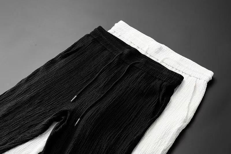 Men's Ethnic Style Ice Silk Thin Short Sleeve T-Shirt Casual Plus Size Loose Top Mid Sleeve Set Summer Sports Two Piece_viptrois.com