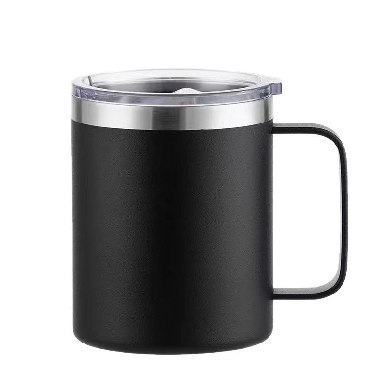 Sofort lieferbar: 12-Unzen-Becher mit Henkel aus hochwertigem Edelstahl 304, isolierter Becher für Zuhause, Vakuum-Kaffeebecher fürs Büro_voghion.com