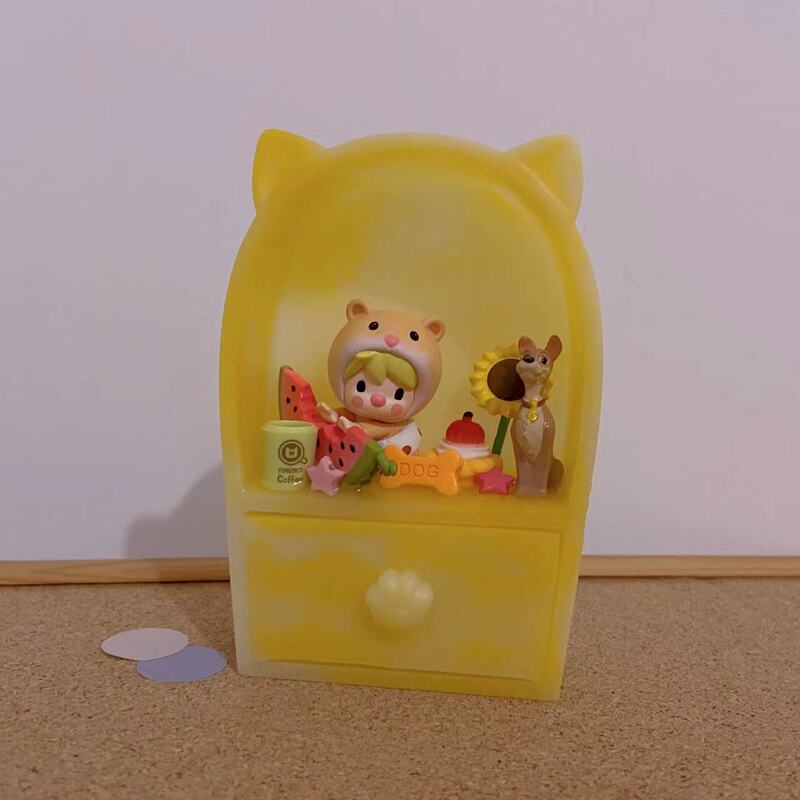 太った女の子のミニ柔らかい萌え猫の耳の引き出しの箱のゴムの金型の大きいサイズの置物の収納箱のシリカゲルの金型|undefined