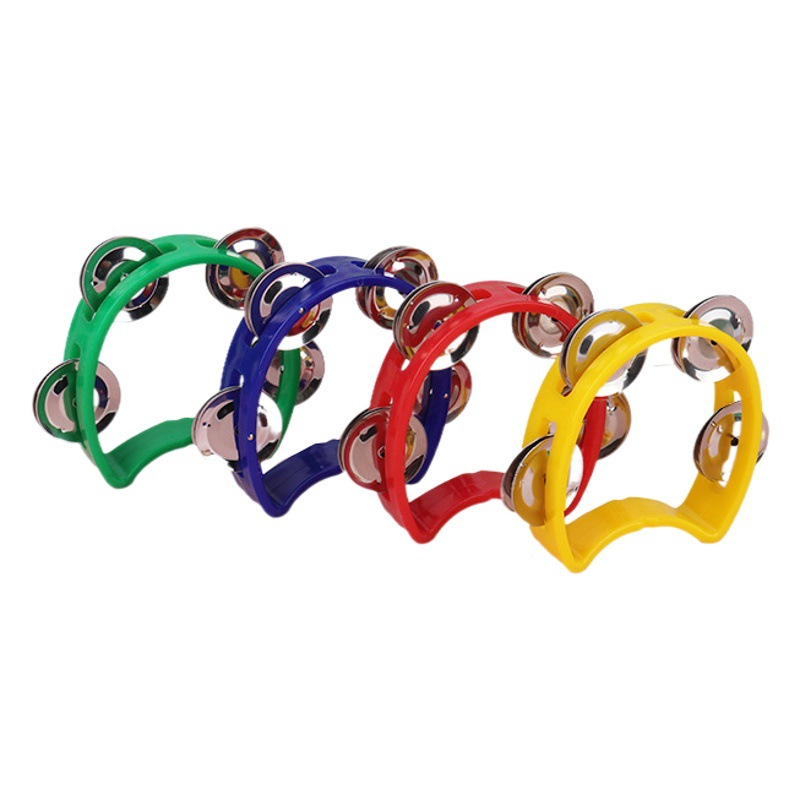 Orff Four-Bell Ring Bell Hearing Training Hand Bell Blue Hand-Cranked Bell Bracelet Bell Musical Instrument Hand-Held Rattle
