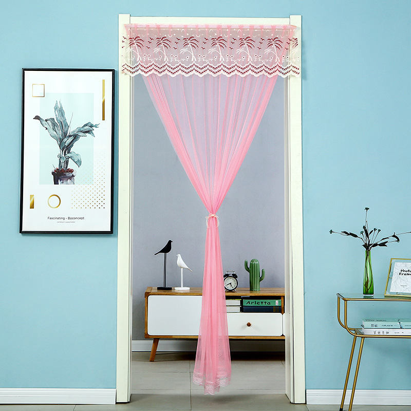 Cortina a prueba de mosquitos verano hogar velcro sin perforación cortina de encaje cortina de dormitorio cuatro estaciones universal