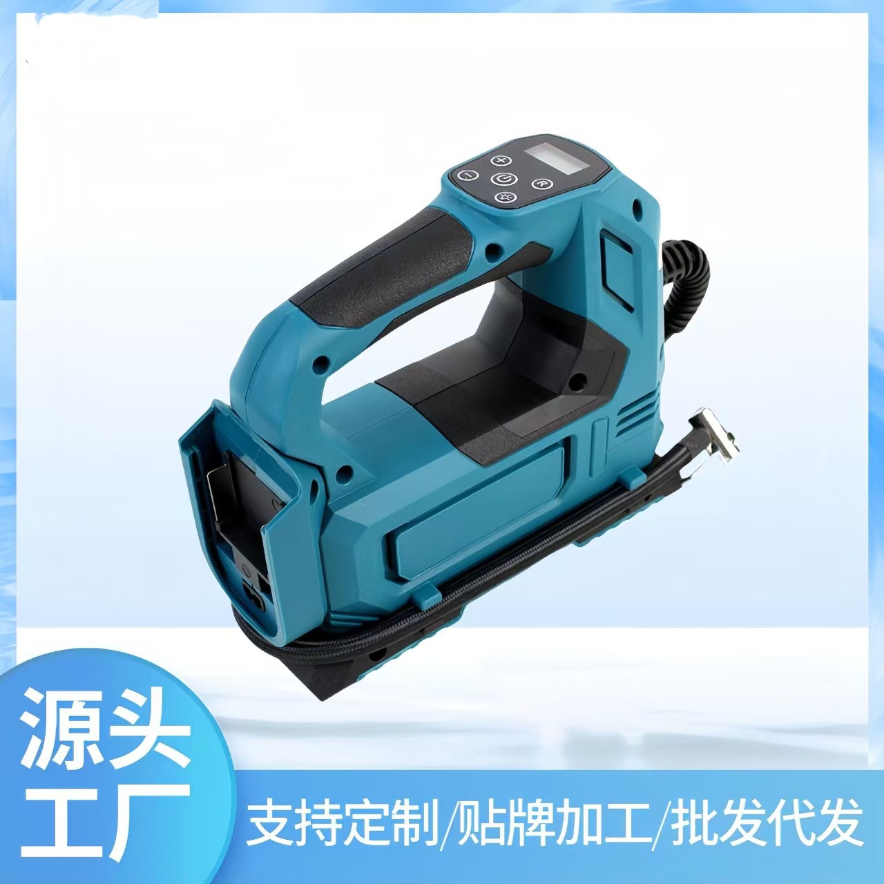 工厂批发多功能卧式数显车载电动打气泵便携式家用汽车锂电充气泵