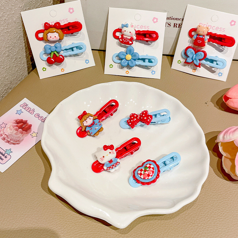 卡通可爱发卡KT猫碎发刘海侧边夹鸭嘴夹儿童宝宝发夹女童头饰发饰|undefined