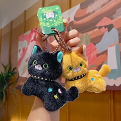 かわいいシミュレーションの子猫のストラップのぬいぐるみのぬいぐるみのバッグに飾られたキーホルダーins風ぬいぐるみ
